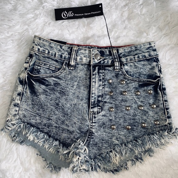 Cello Pants - Stud Accent Distressed Shorts • Size S